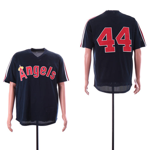 Angels 44 Reggie Jackson Navy BP Mesh Jersey
